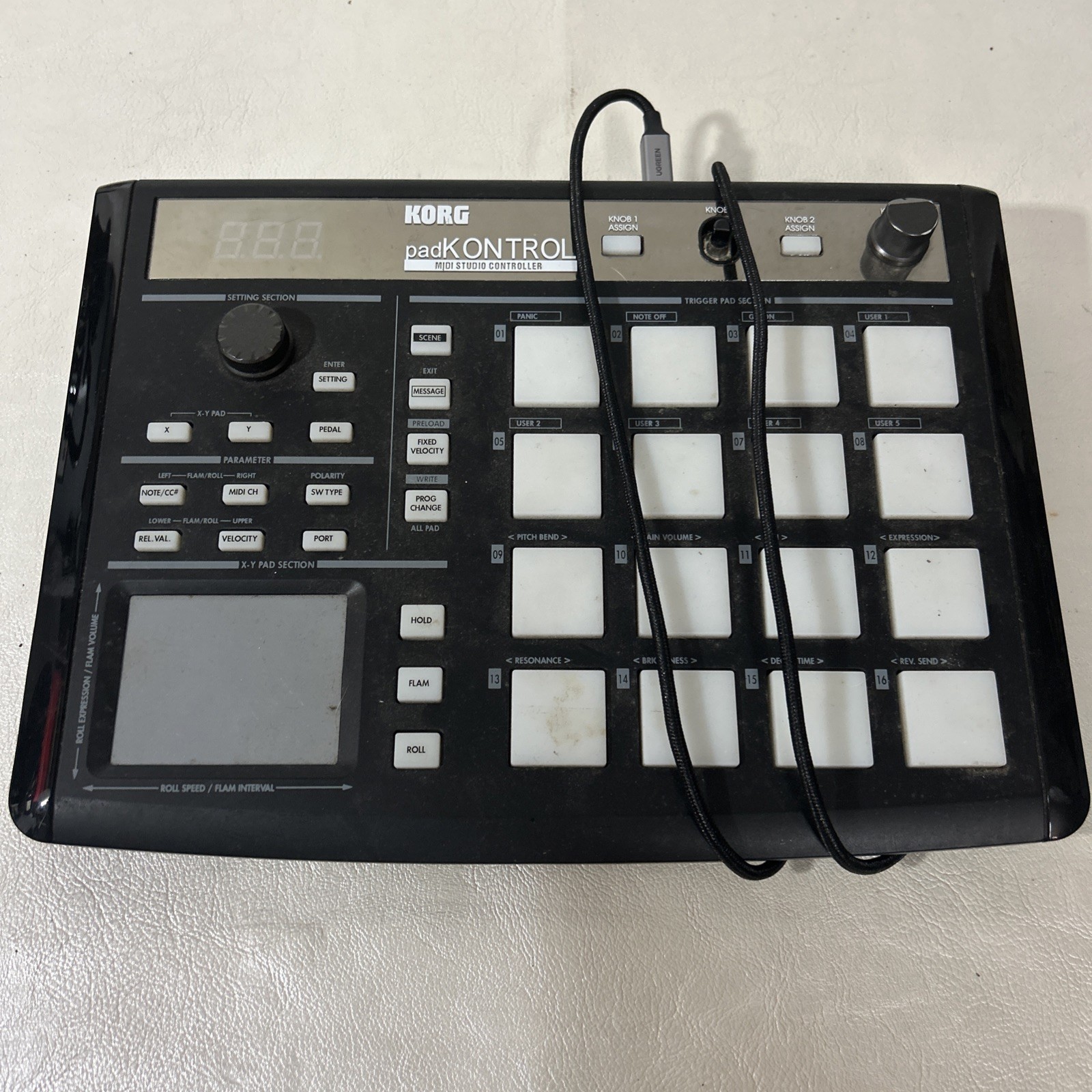 KORG padKONTROL MIDI Studio Controller KPC-1  W/ USB CABLE/No box