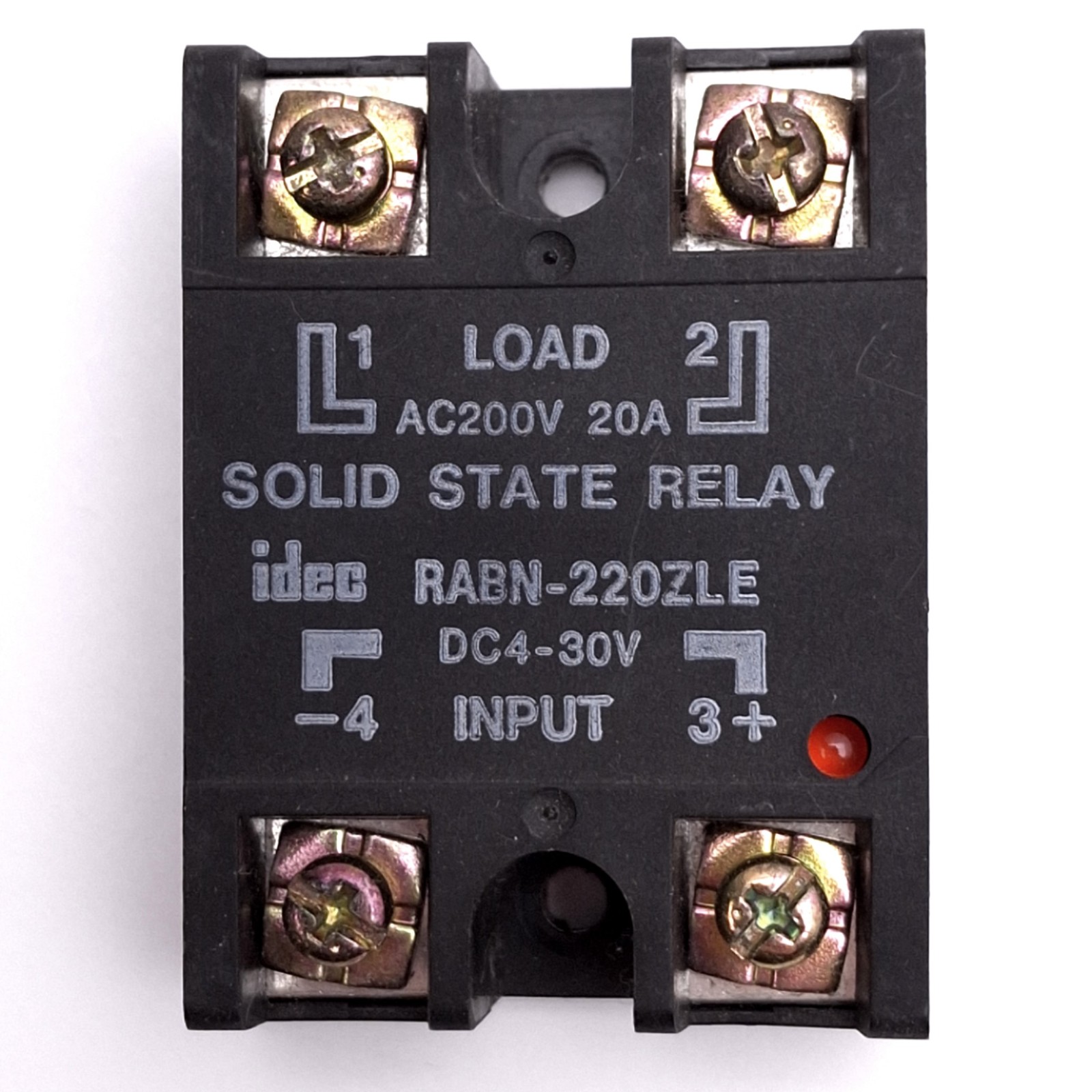 IDEC RABN-220ZLE Solid State Relay, SPST-NO, 4-30VDC In, 200VAC 20A Max