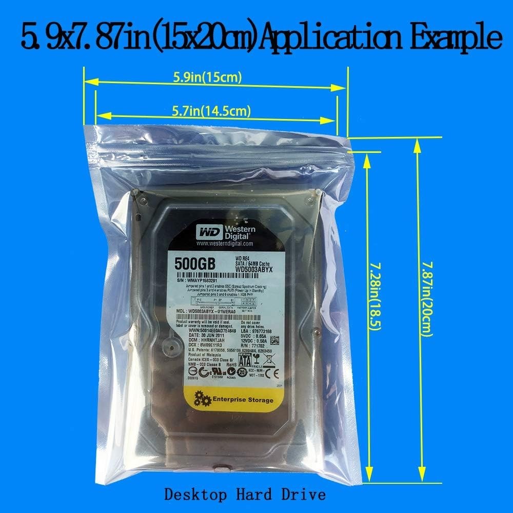 ESD Shielding Antistatic Bags Set - 30 Mixed Sizes for Hard Drives & Electronics