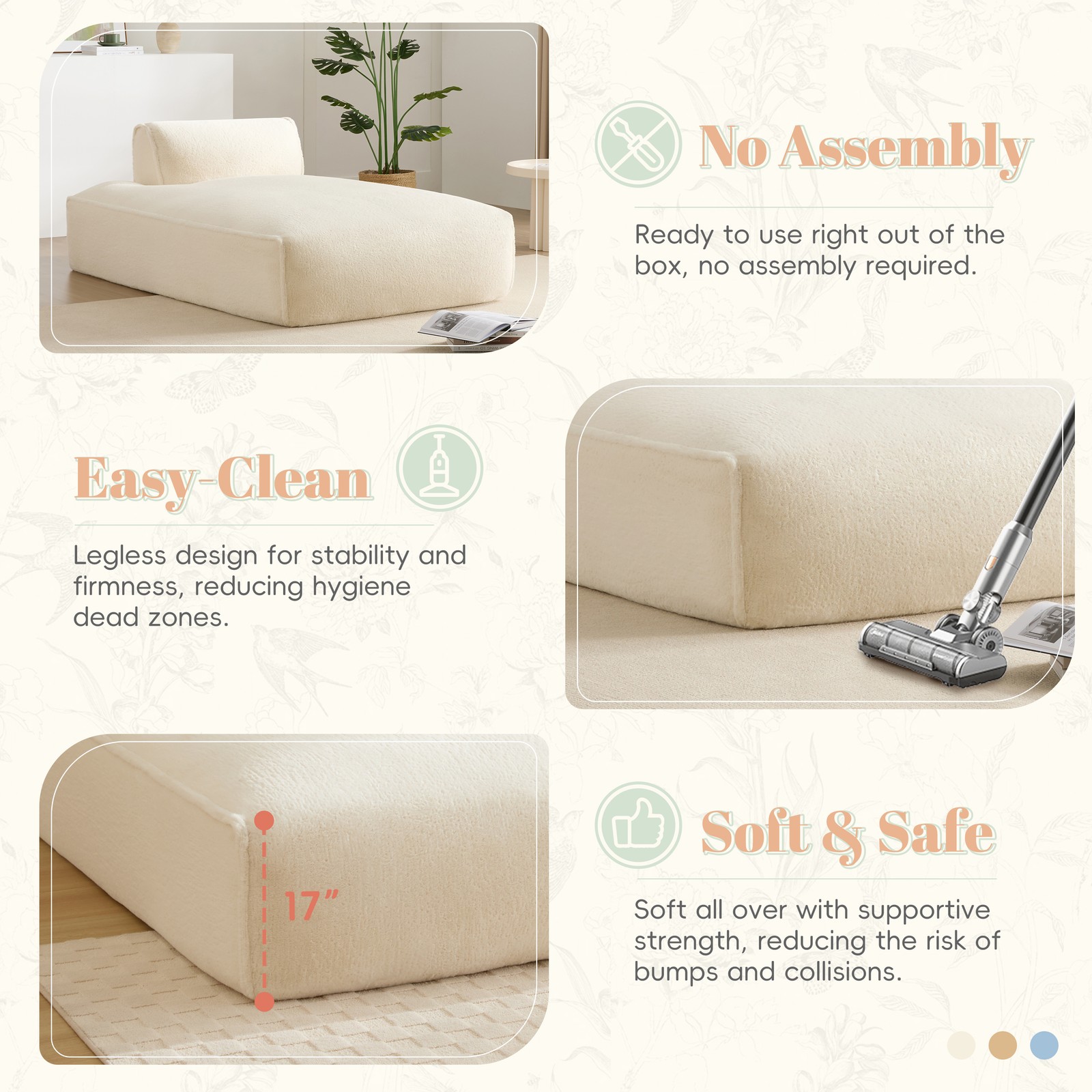 72"Oversized Modular Sofa,Fully Compressed,Left-handed face,Spacious Foam-Fille
