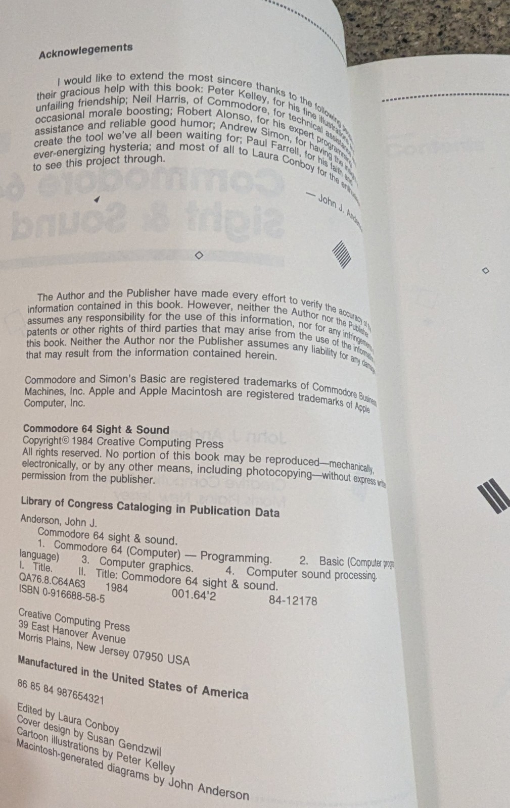 Vtg Commodore 64 Sight & Sound 1984 Computer Manual PB Book Creative Computing