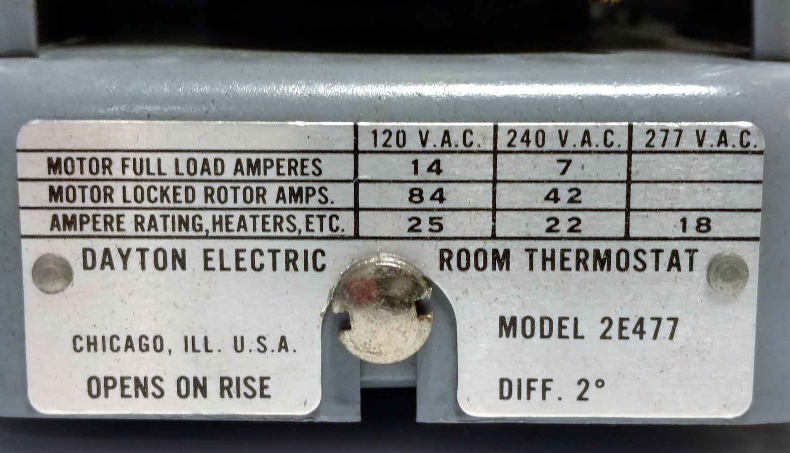 Dayton 2E477 Heavy Duty Line Thermostat