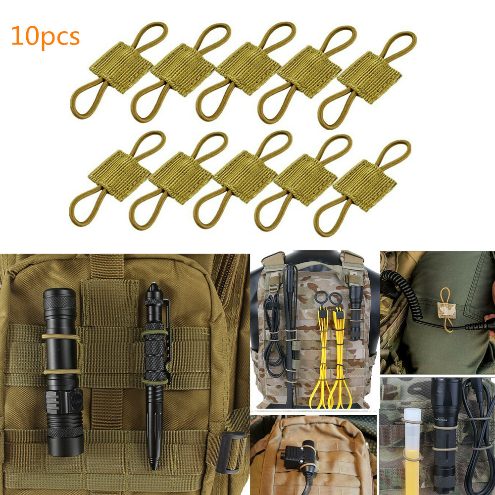 10pcs/lot PTT Antenna Stick Pipe Retainer Elastic Retainers Molle Webbing Kit US