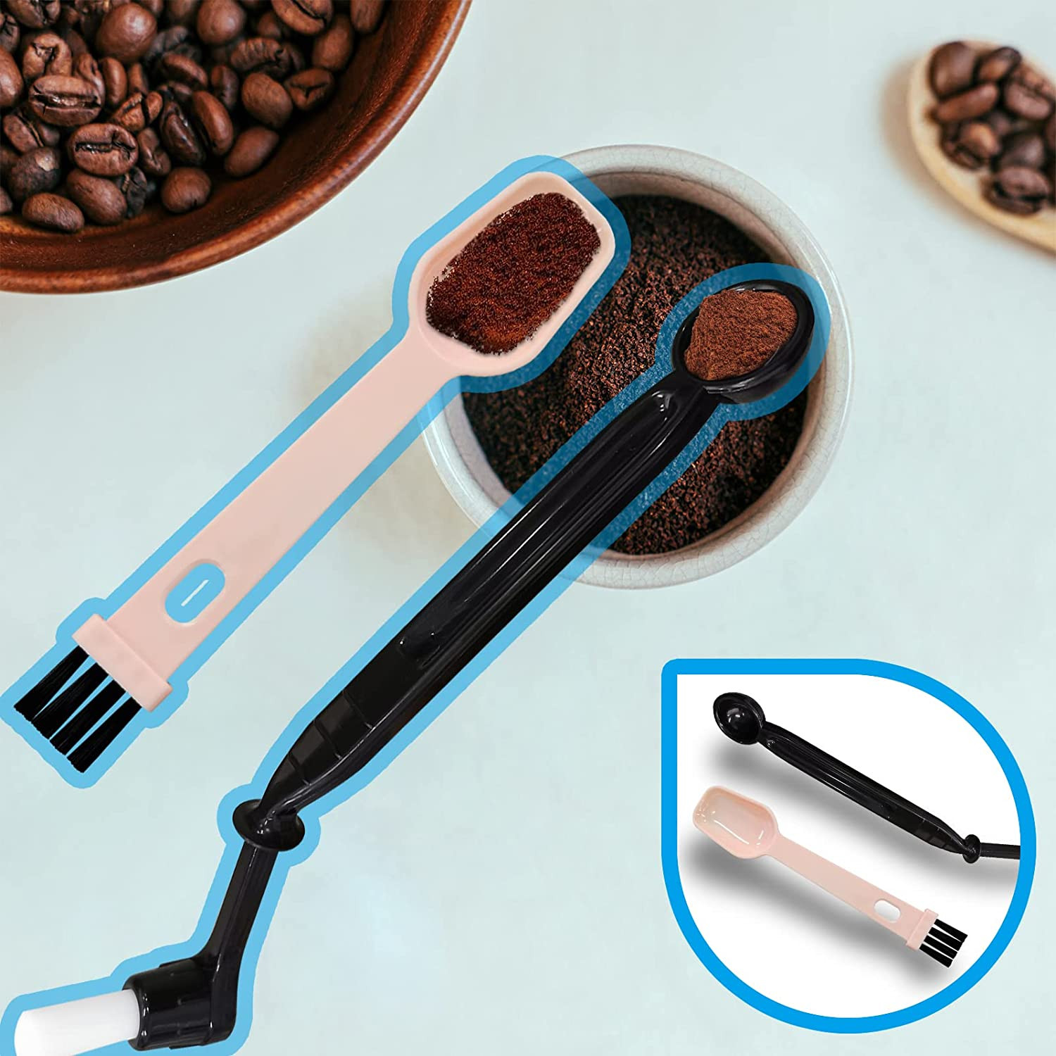 7 Pcs Coffee Machine Cleaning Brush, Espresso Machine Brush with Detachable Head
