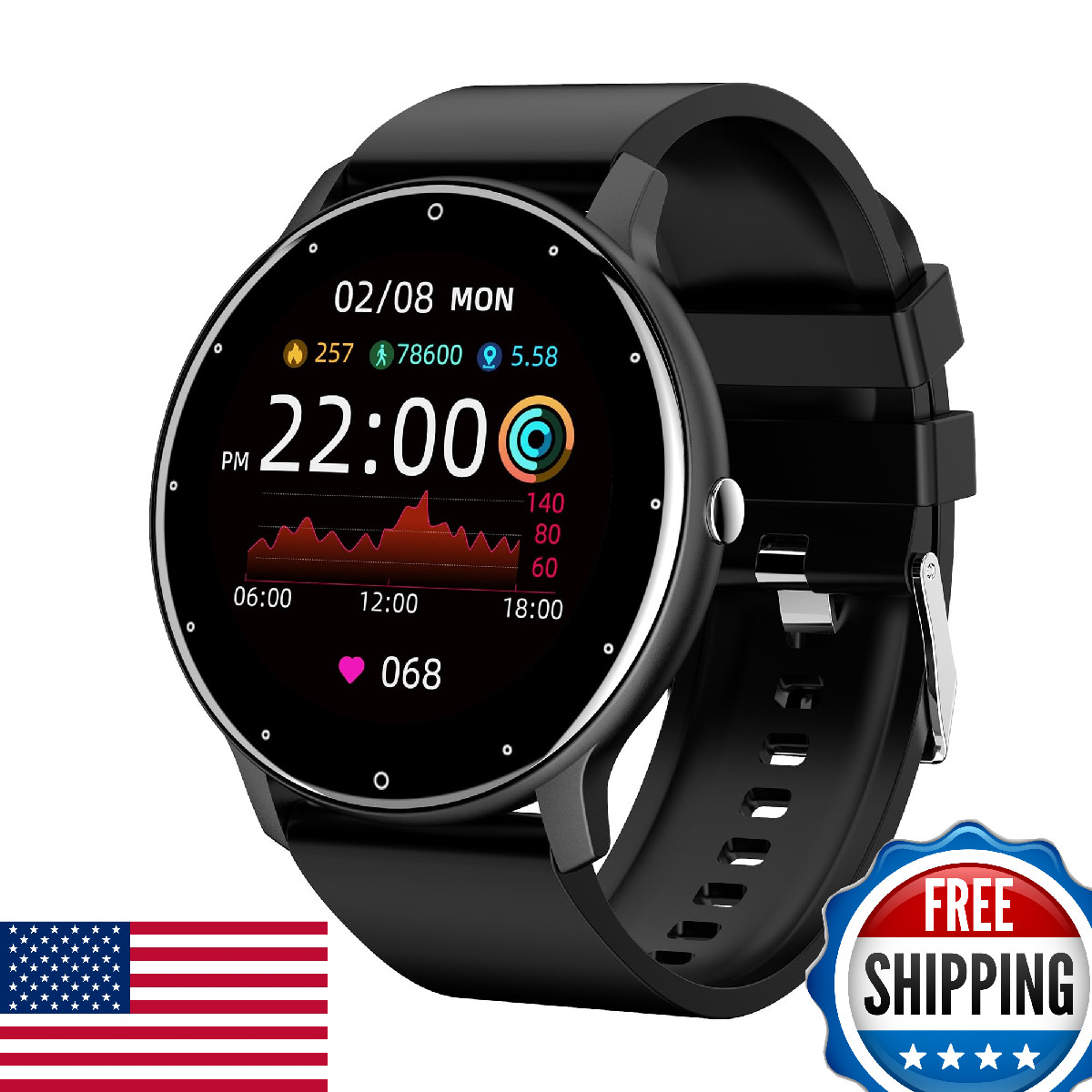 Rival Smart Watch Fitness Tracker Men Women Teens, Heart Rate Sleep Monitor 202
