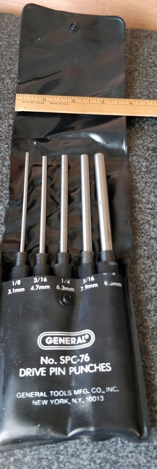 GENERAL SPC-76 DRIVE PIN PUNCHES w/PLASTIC CASE