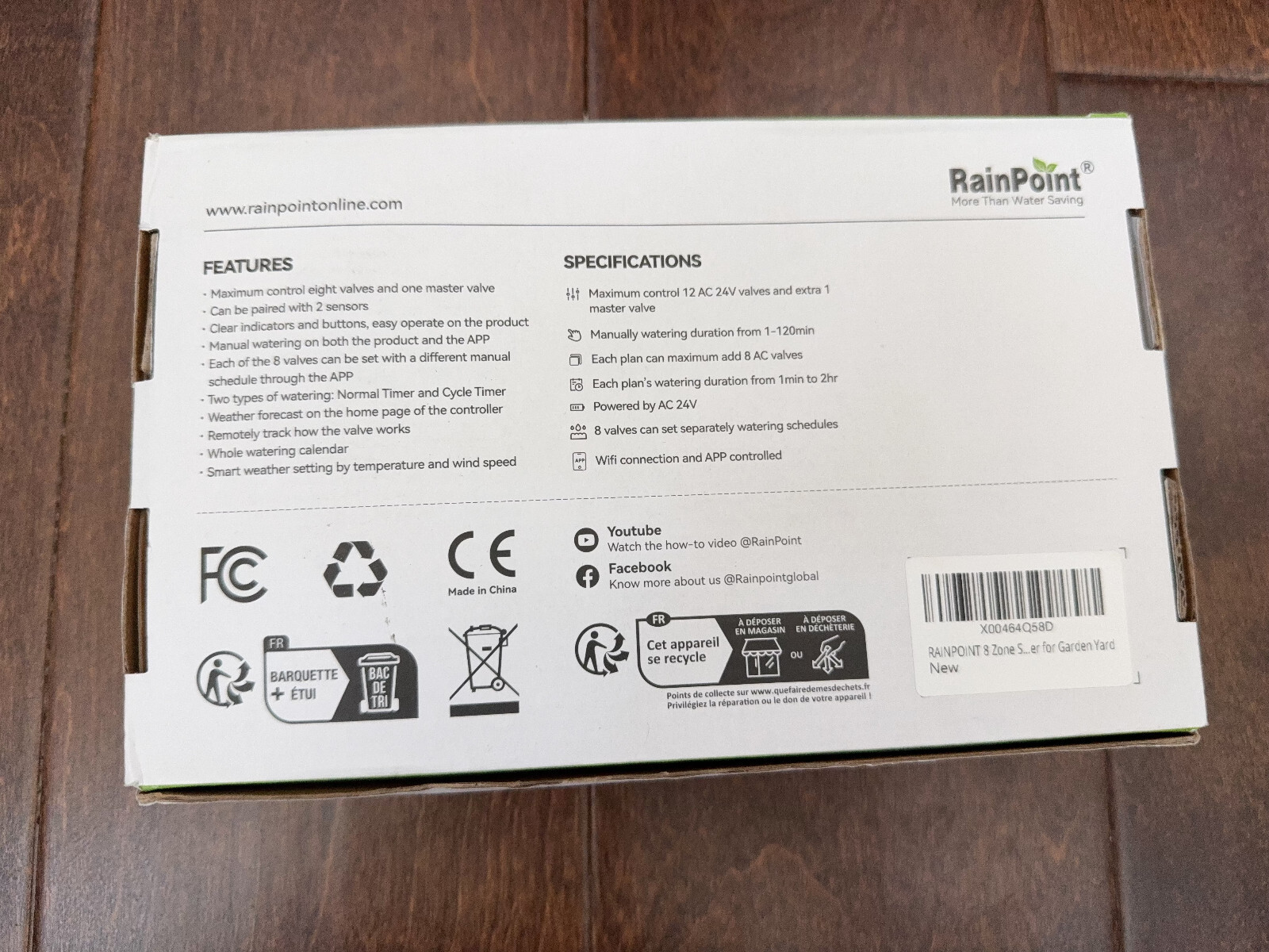 RAINPOINT Smart 8 Zone WiFi Irrigation Controller Model TTC819WRF Missing Screws