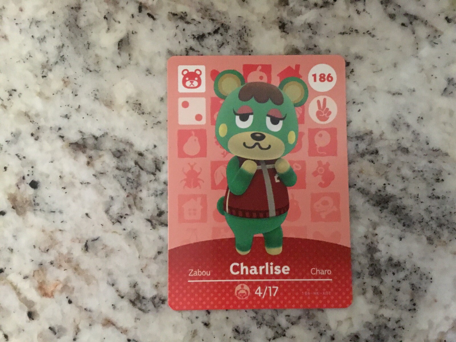 CHARLISE #186 Animal Crossing Amiibo Authentic Nintendo Mint Card From Series 2