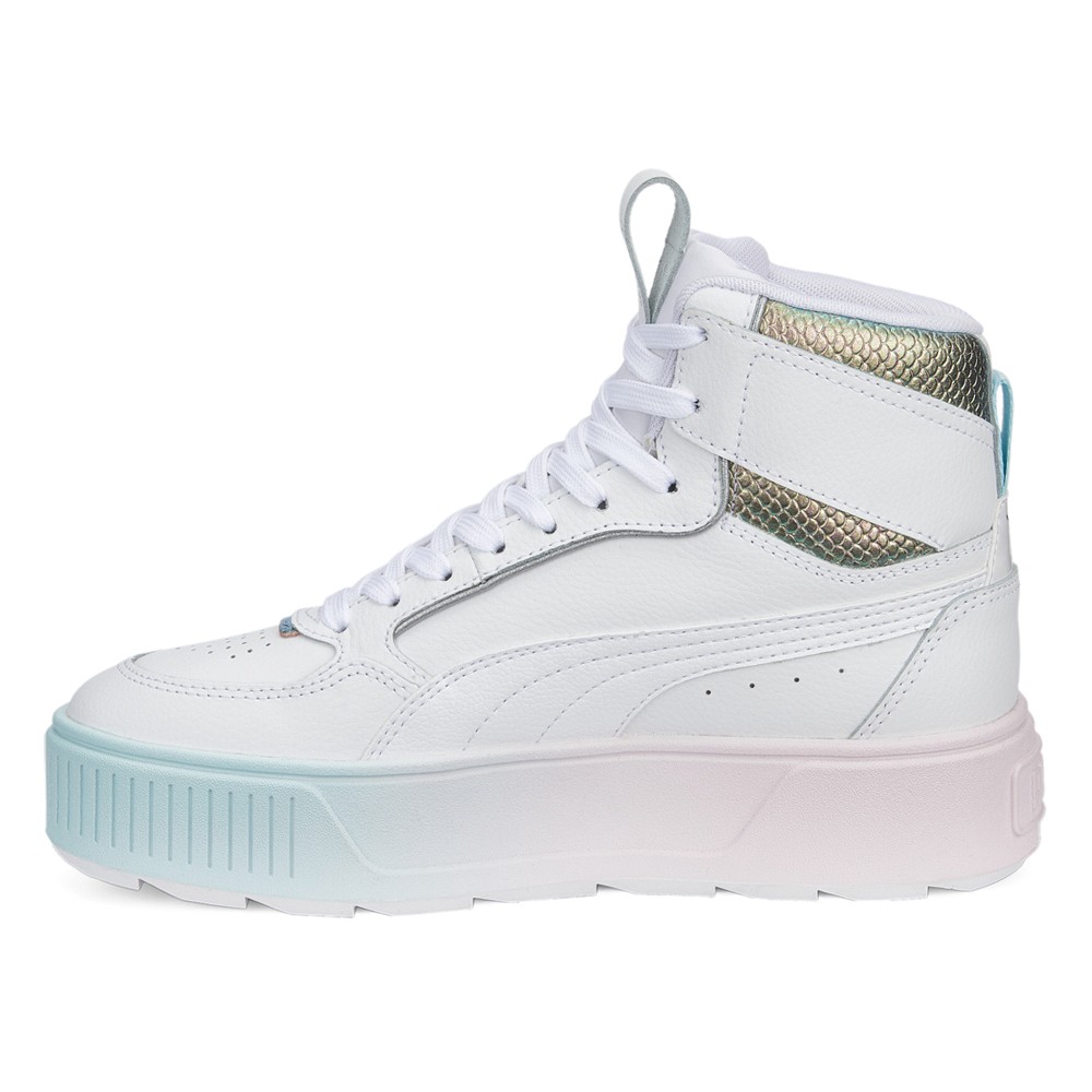 PUMA Karmen Rebelle Mid Exotics Gradient Metallic Snake Platform Womens White S