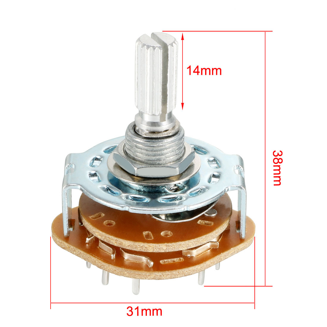 2P5T 2 Pole 5 Location Single Deck Band Channel Rotary Switch Selector