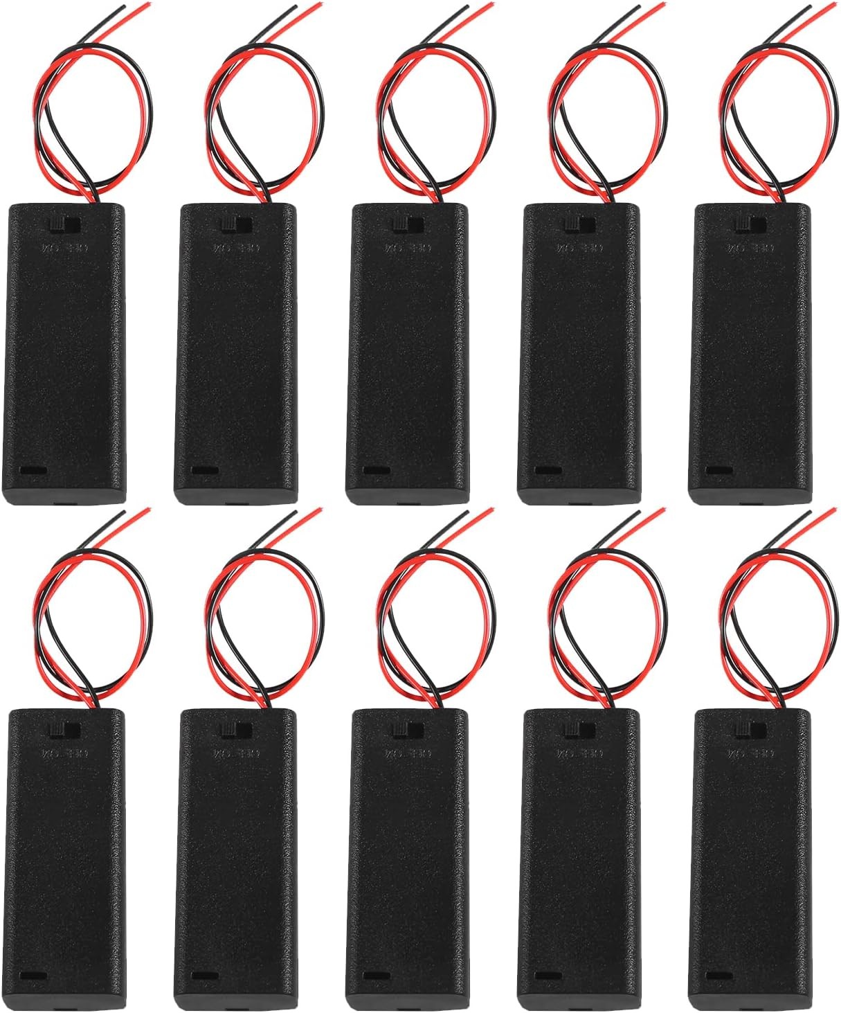 DIANN 10pcs AAA Battery Holder with Switch ON Off Case Back 2 Slots