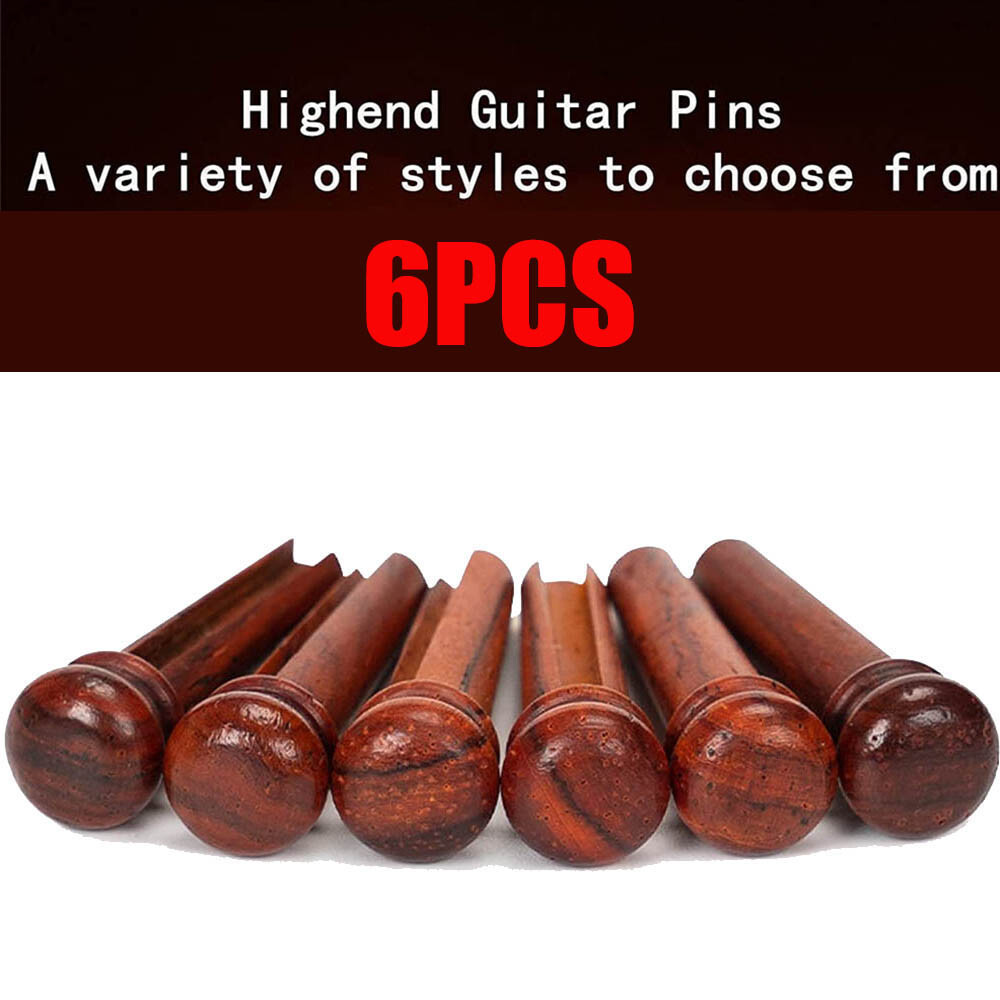 For 6 12 String Acoustic Guitar Cocobolo Wood Guitar Bridge Pins Parts Brown 6X