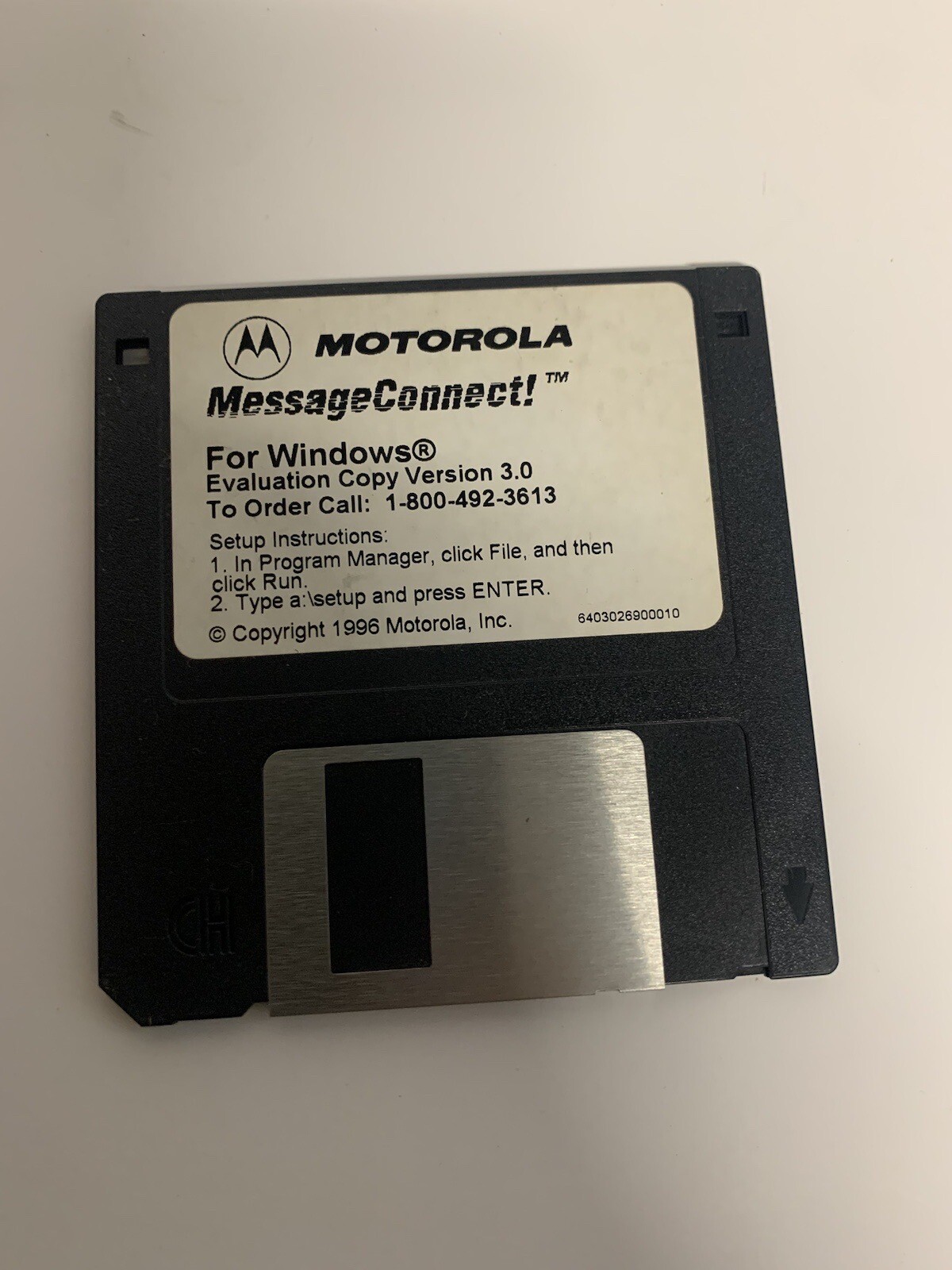 motorola message connect software 1996 floppy 3.5