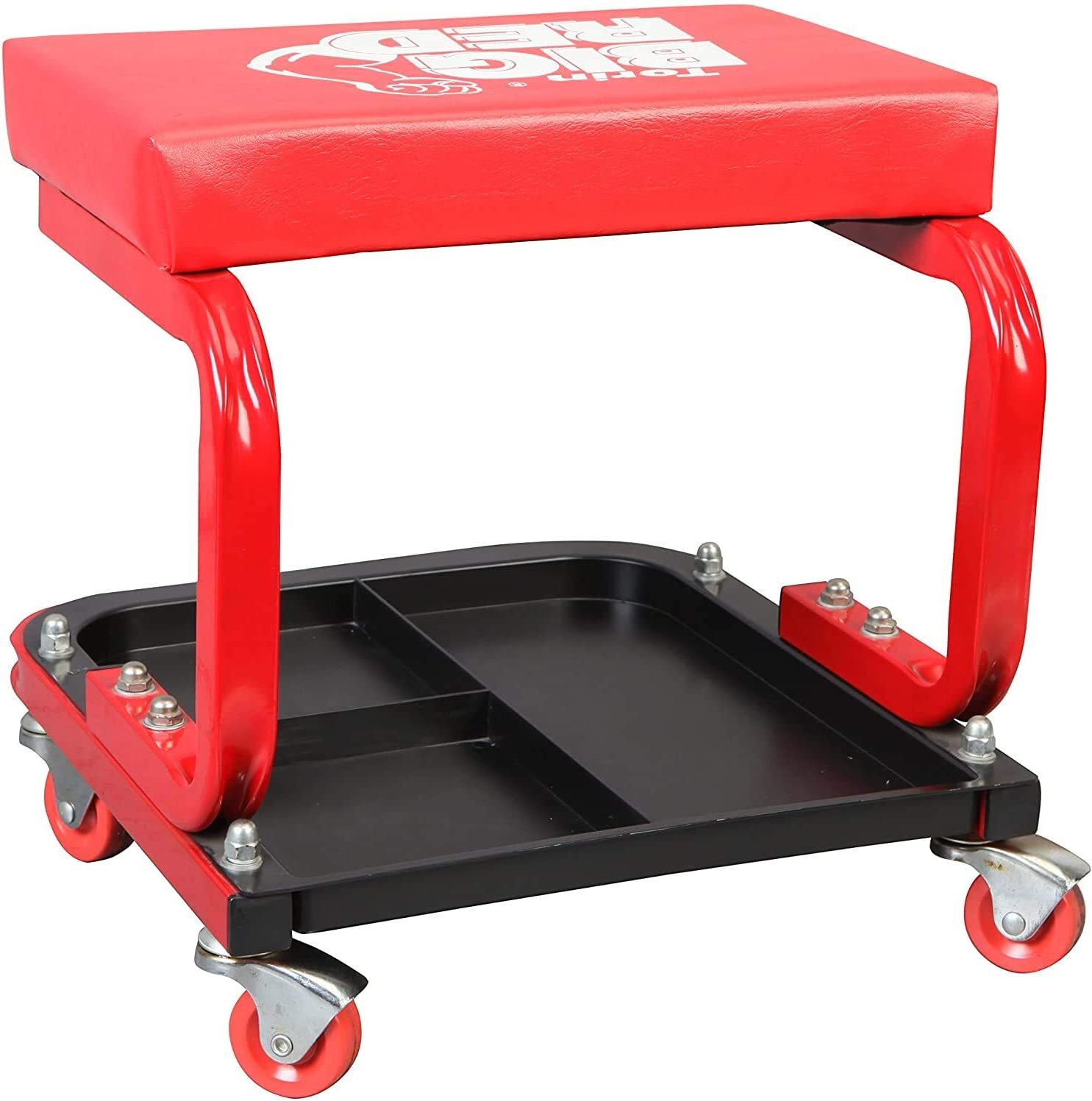 Torin TR6300 Creeper Garage/Shop Seat: Padded Mechanic Stool w ith Tool Tray, A