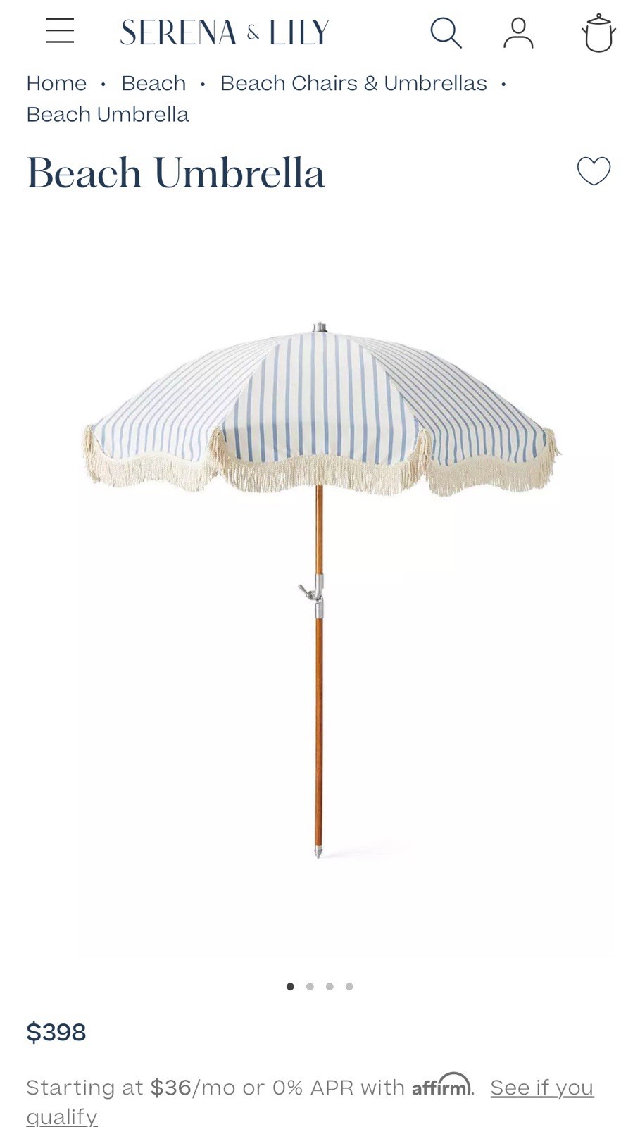 Serena & Lily Beach Umbrella-Botanical Green