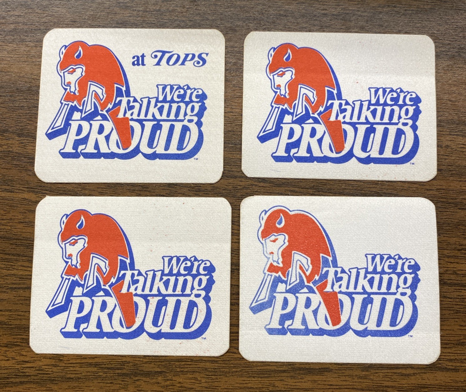 RARE 1980'S Buffalo NY Decal Sticker Lot QTY 4 WE'RE TALKING PROUD Buffalo Bills
