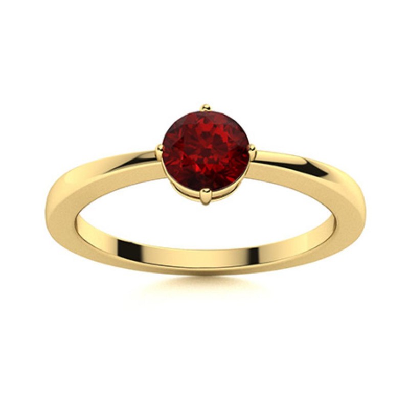 Natural Garnet New Solitaire Throat Chakra Ring Jewelry Sterling Silver