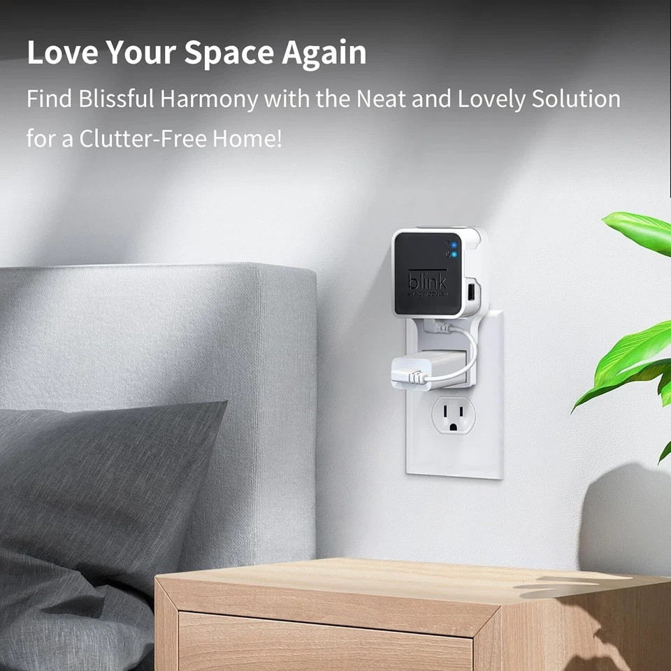 Wall Mount for Blink Sync Module 2 with Short Cable - save Space - No Messy Wire