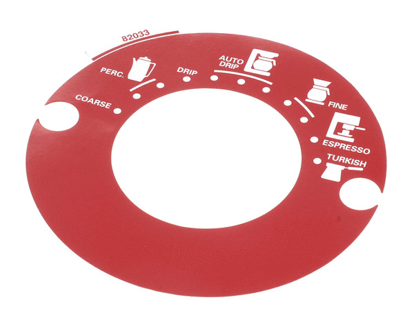 82033 Grindmaster Cecilware Decal, Grnd Sel 875 Red Genuine OEM GM82033