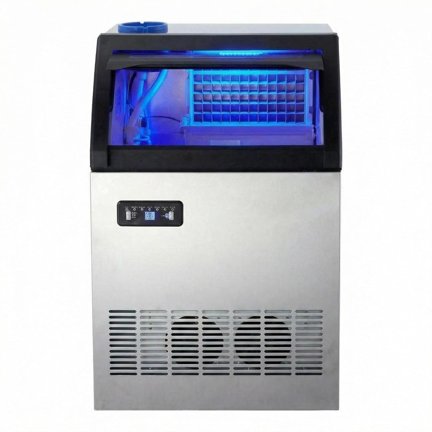 155 lbs/24H Commercial Ice Maker 33lbs Storage Self-Cleaning Ice Cuber Bar Cafe