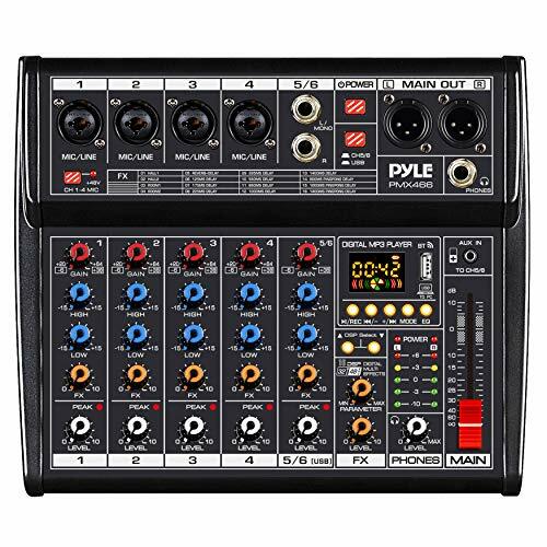 Pyle PMX466 Professional Bluetooth DJ Audio Mixer - 6 - Channel DJ Controller