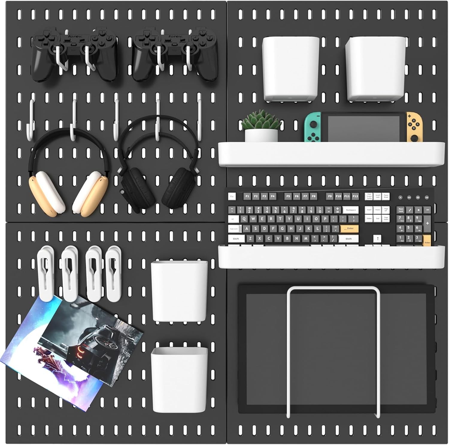 Pegboard Combination Kit, 25.2" x 25.2" Wall Mounted Storage Set