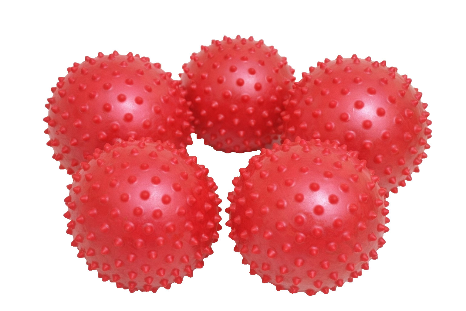 6" Knobby Bouncy Sensory Autism Pilates Massage SET of 5 Spiky Red Ball ADHD NEW