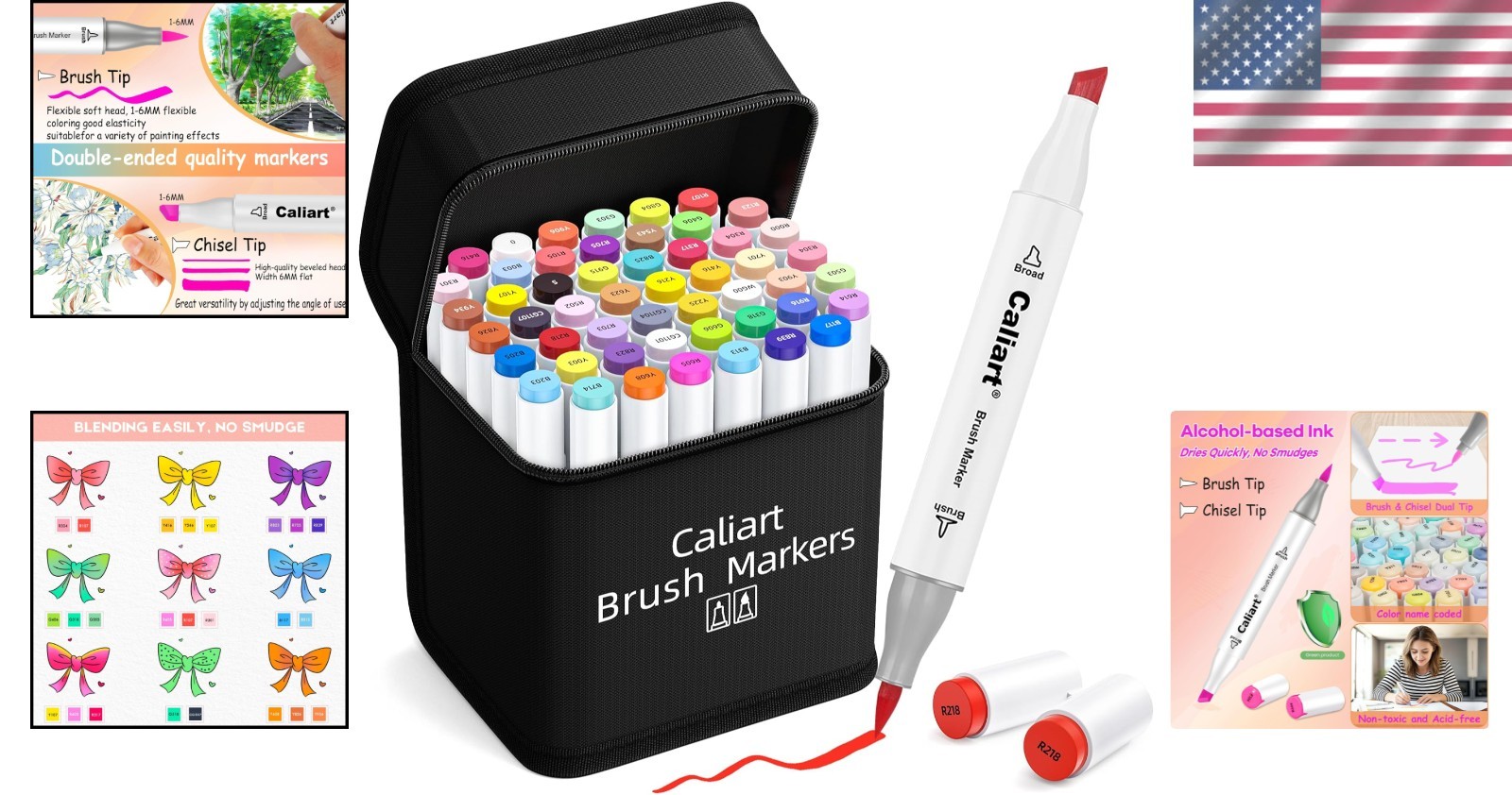 51 Multicolor Brush & Chisel Dual-Tip Markers - Perfect for Art Enthusiasts