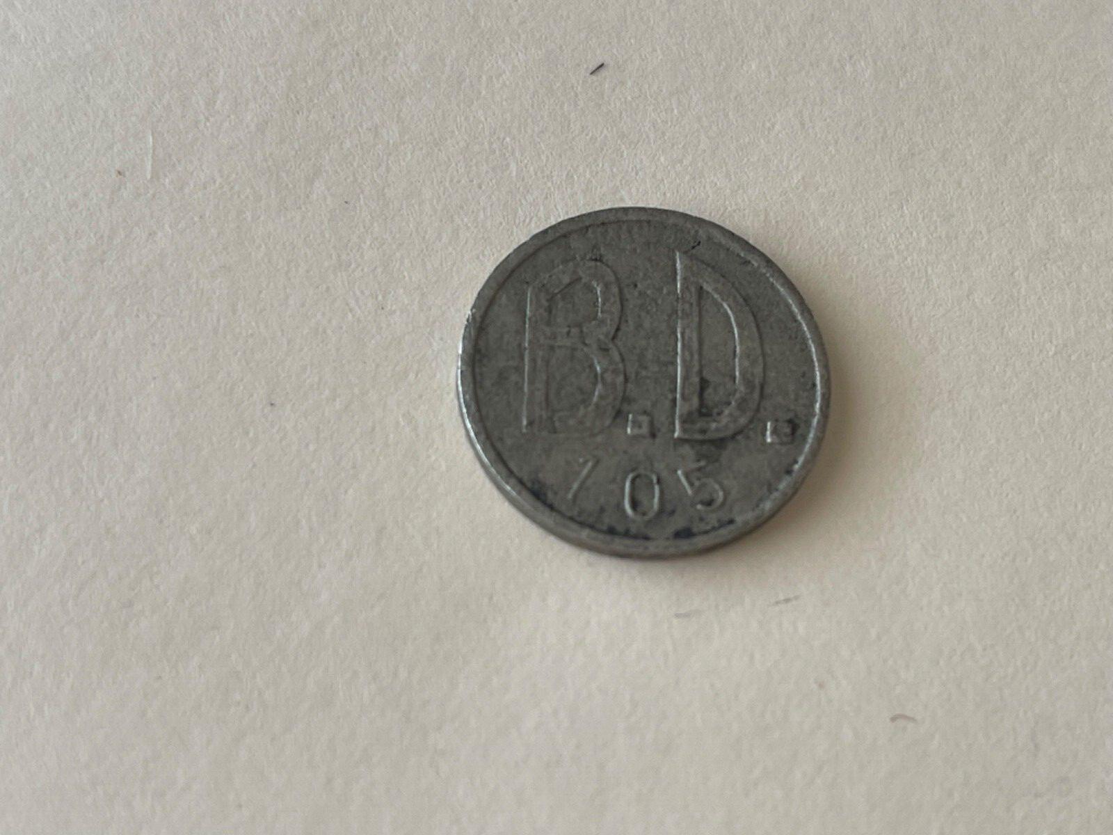 Old "B.D. 105" Token