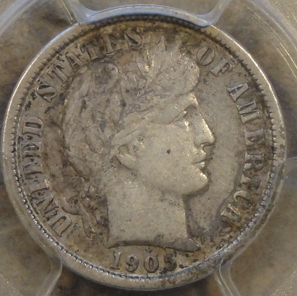 1905-O Barber Dime 10c PCGS Certified VF35