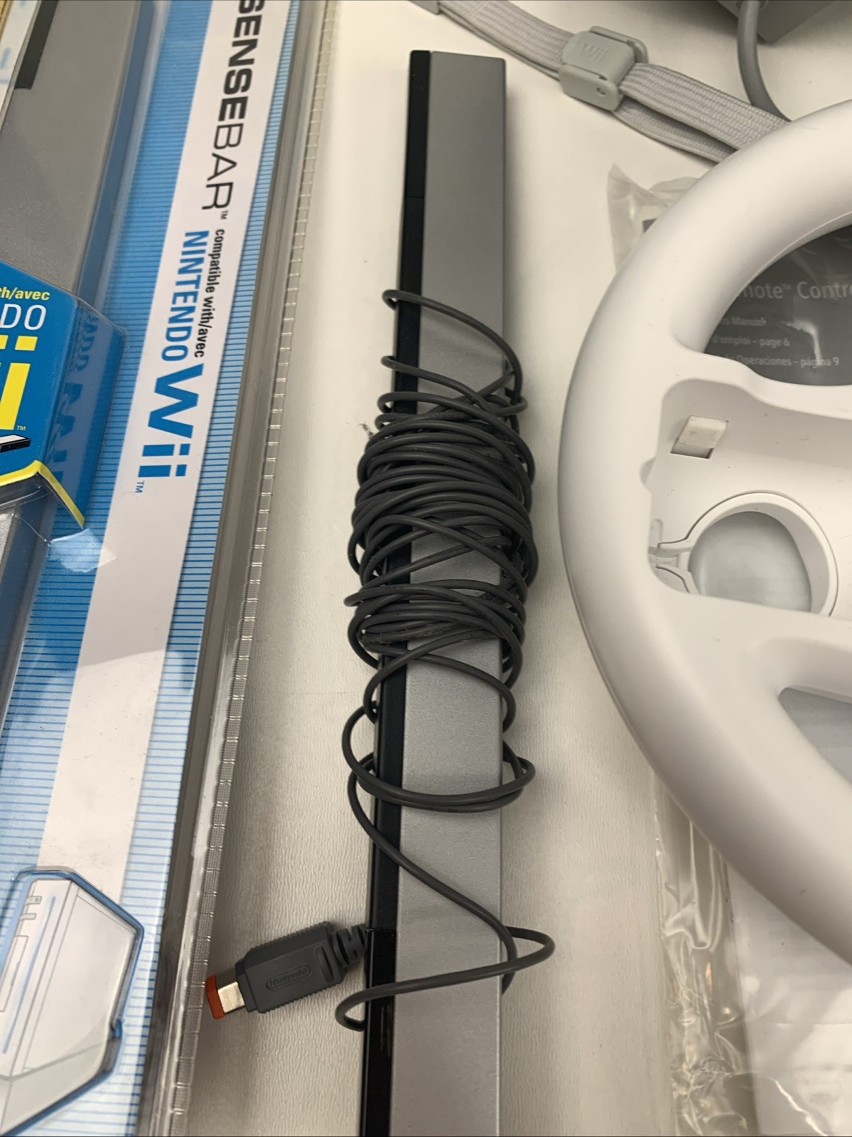 Lot of Nintendo Wii Accessories - Controllers Sensor Bars Power Cable- See Photo