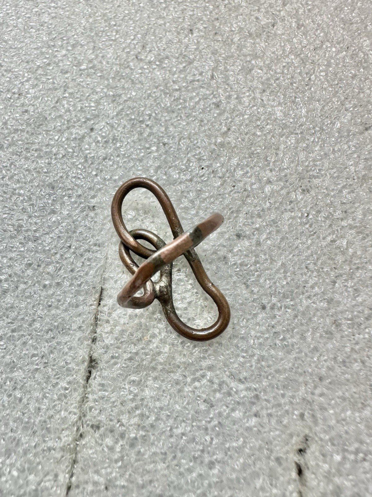 Handmade Abstract Solid COPPER Ring Size 6
