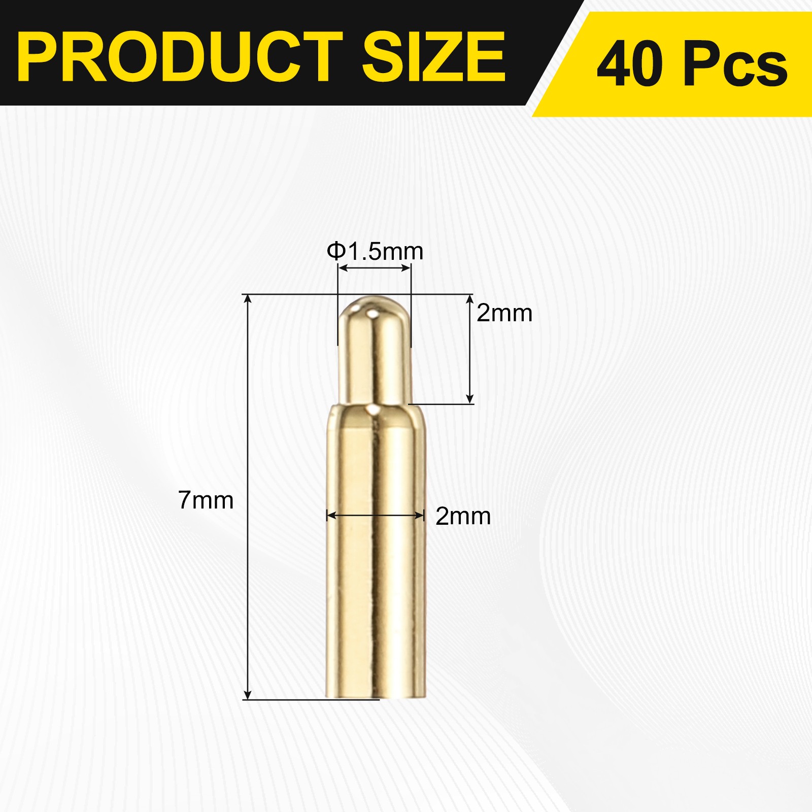 40Pcs 7mm Spring Test Probe Pin, Gold Plated Spring Loaded Thimble Pins