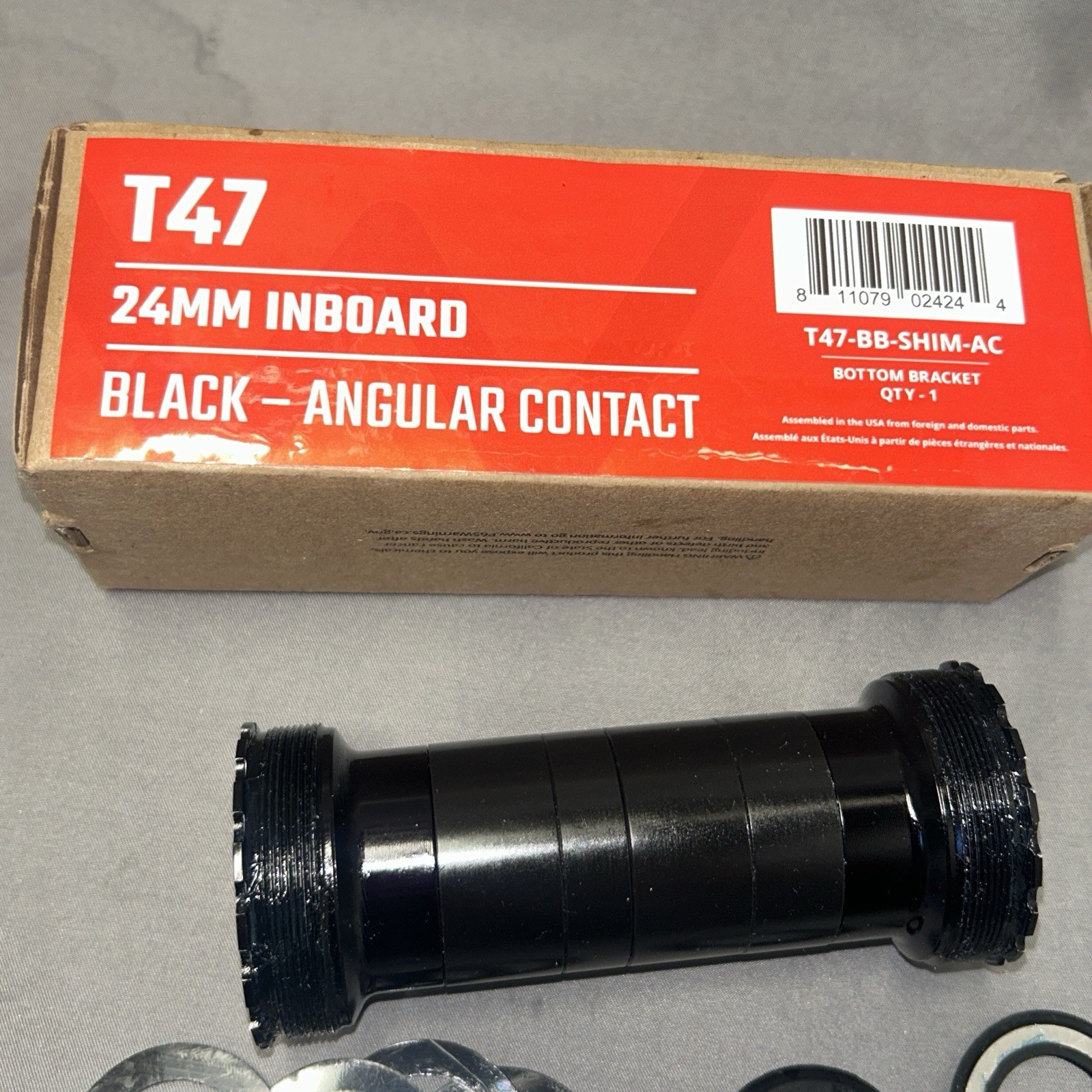 Wheels Manufacturing T47 Inboard Bottom Bracket w/ Angular Contact 24mm Shimano