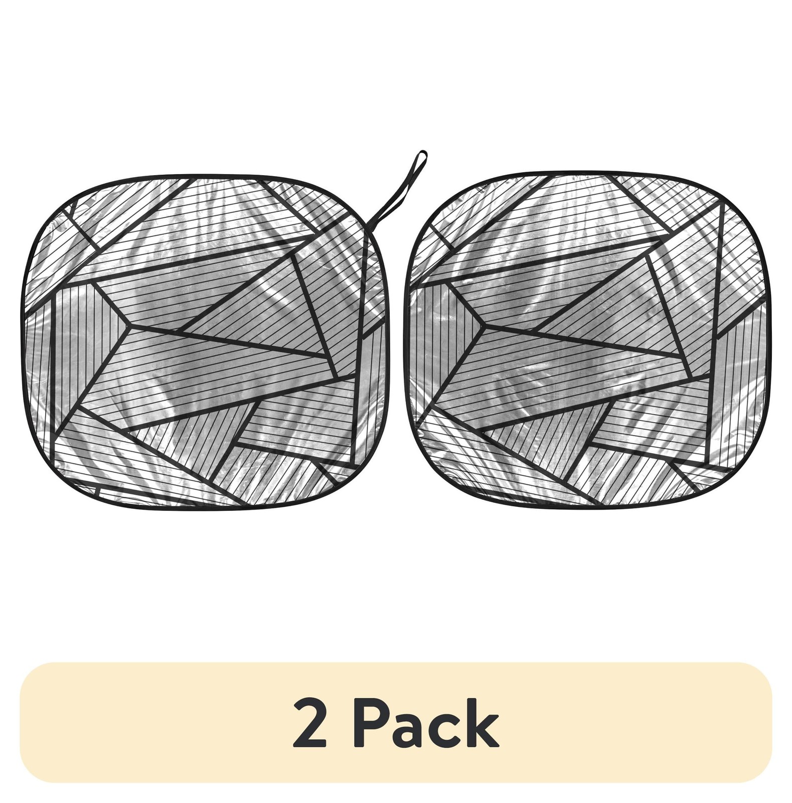 (2 pack) Two Counts Polygon Universal Fit Twist Sunshade, 28.5" x 31.5"