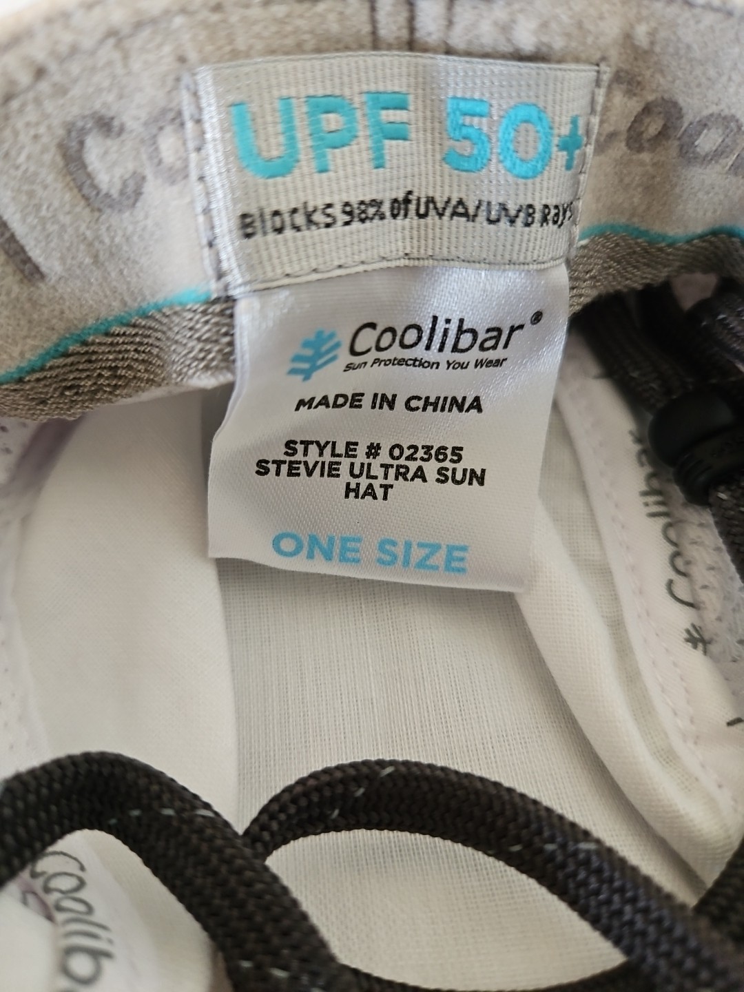 Coolibar Stevie Ultra Sun Hat White, One Size, UPF 50+, Adjustable Neck Drape