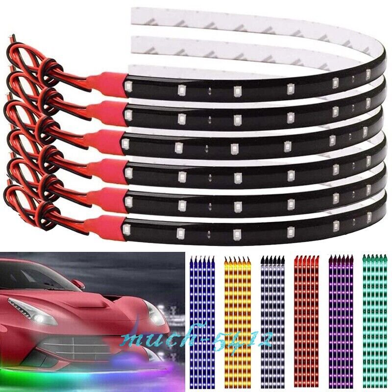 12V Tiras de Luz 15LED para Carros Coche Motos Camión Embarcación Luces Decor