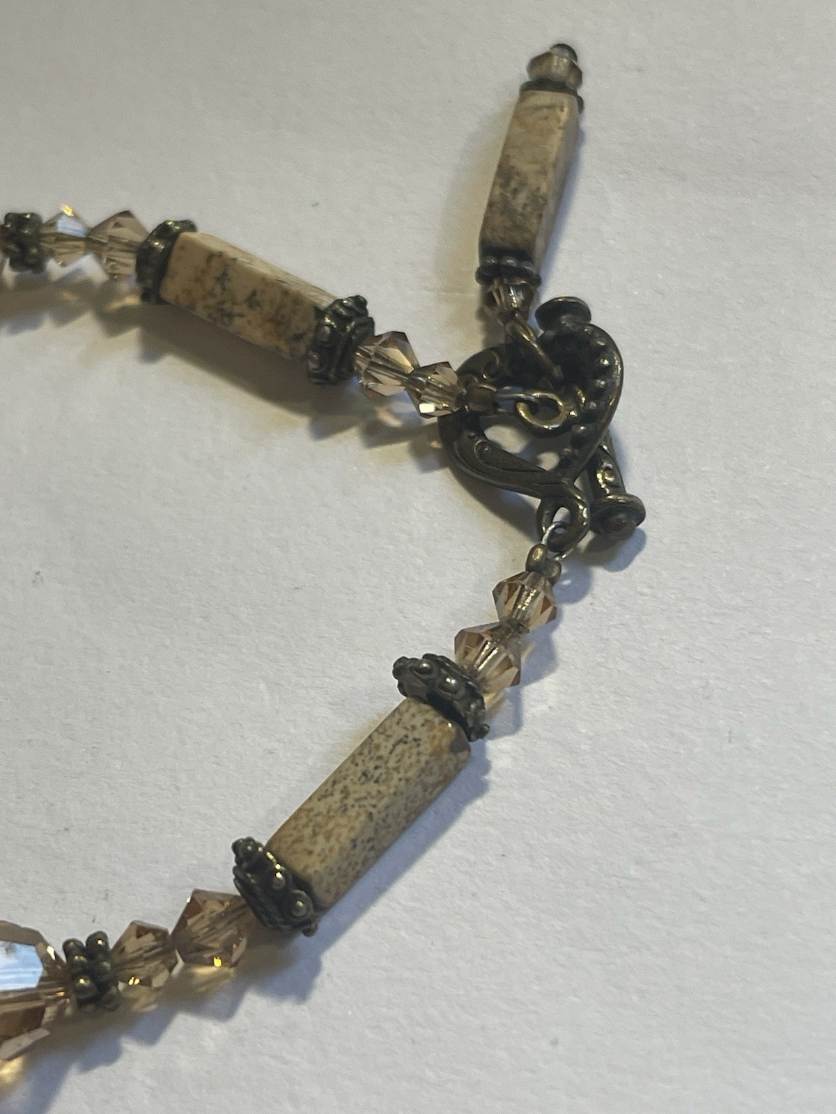Agate and Brown Bead Bracelet