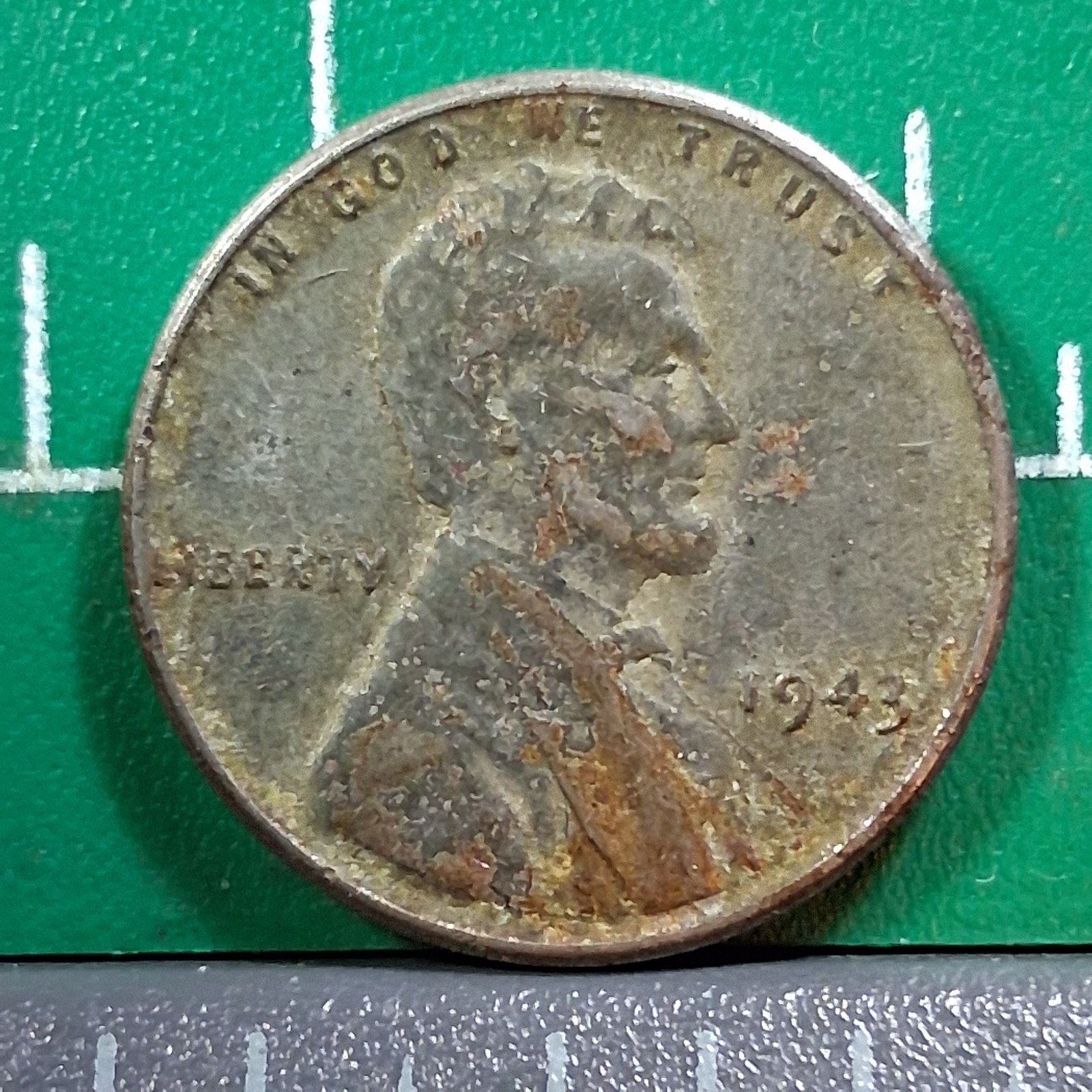 1943 United States USA Abraham Lincoln Wheat Penny 1 Cent Steel Coin