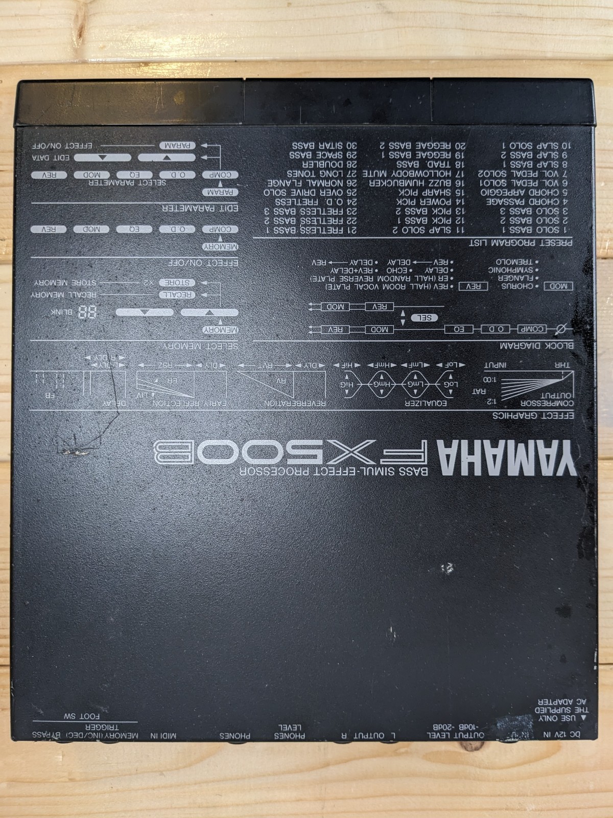 YAMAHA FX500B Multi Effects Processor w/PA1207 Adapter Tested & Working MIJ
