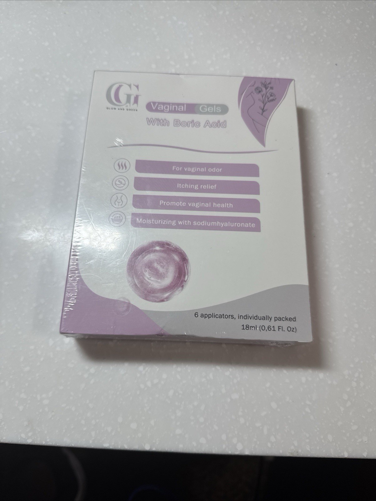 Go And Green Vaginal Gels With Boric Acid 6 Individually Packed Applicators S4