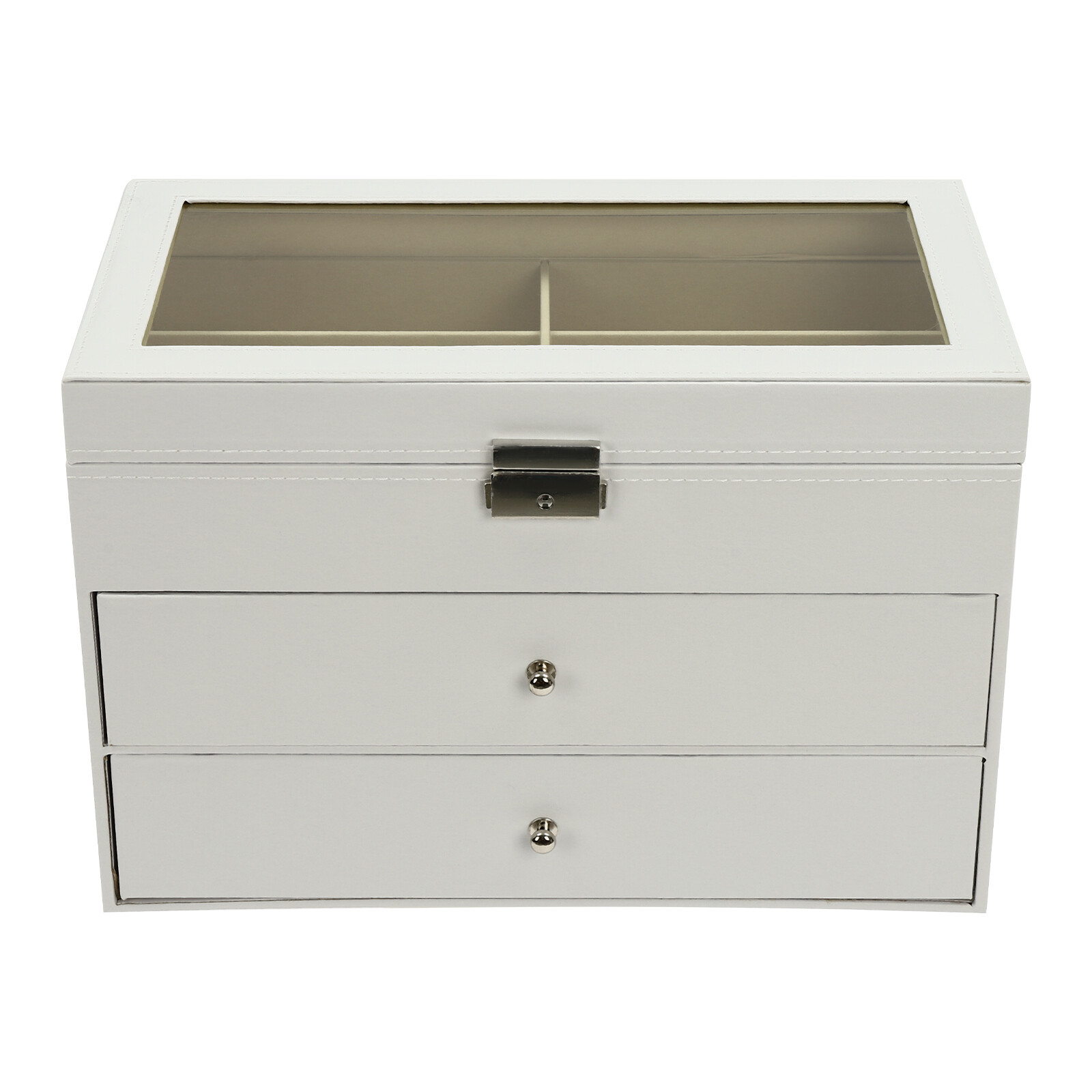 18-Slot Eyeglass Storage Box with Lock & Key - Durable PU Protection