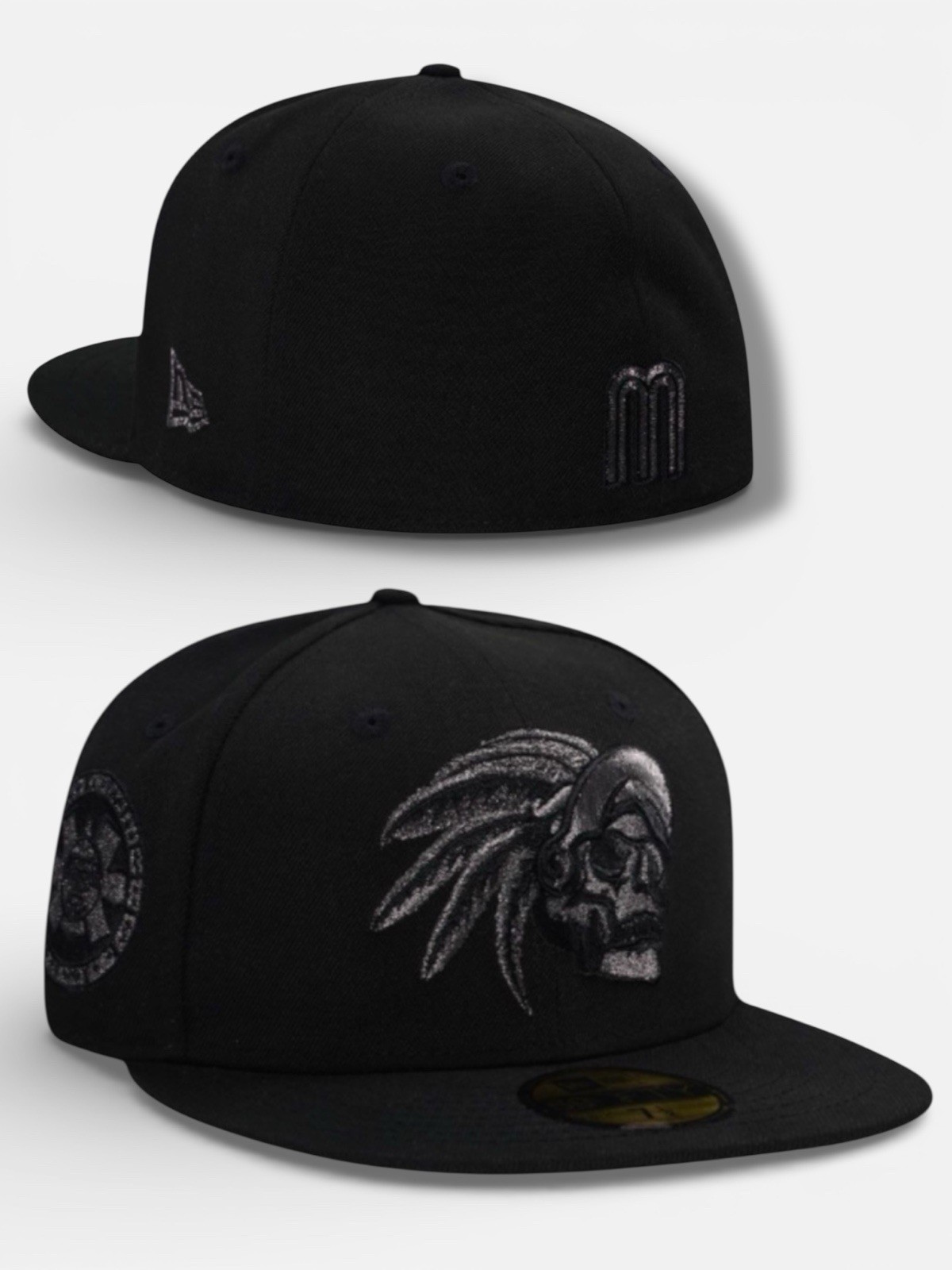 New Era Mexico Skull Aztec Warrior Liquid Titanium Prime Edition Hat Fitted Cap