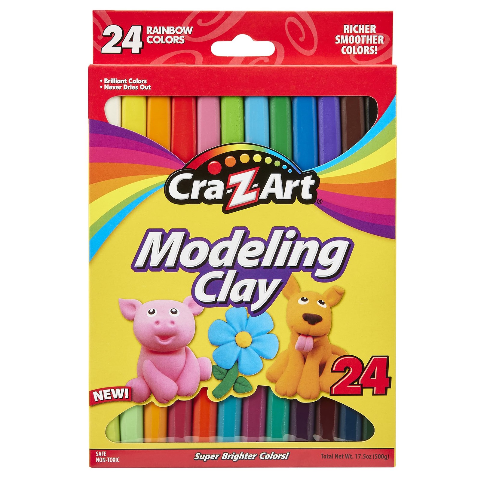 CRA-Z-Art Modeling Clay, 17.5 oz, 24 Count Ounce (Pack of 1), Multicolor