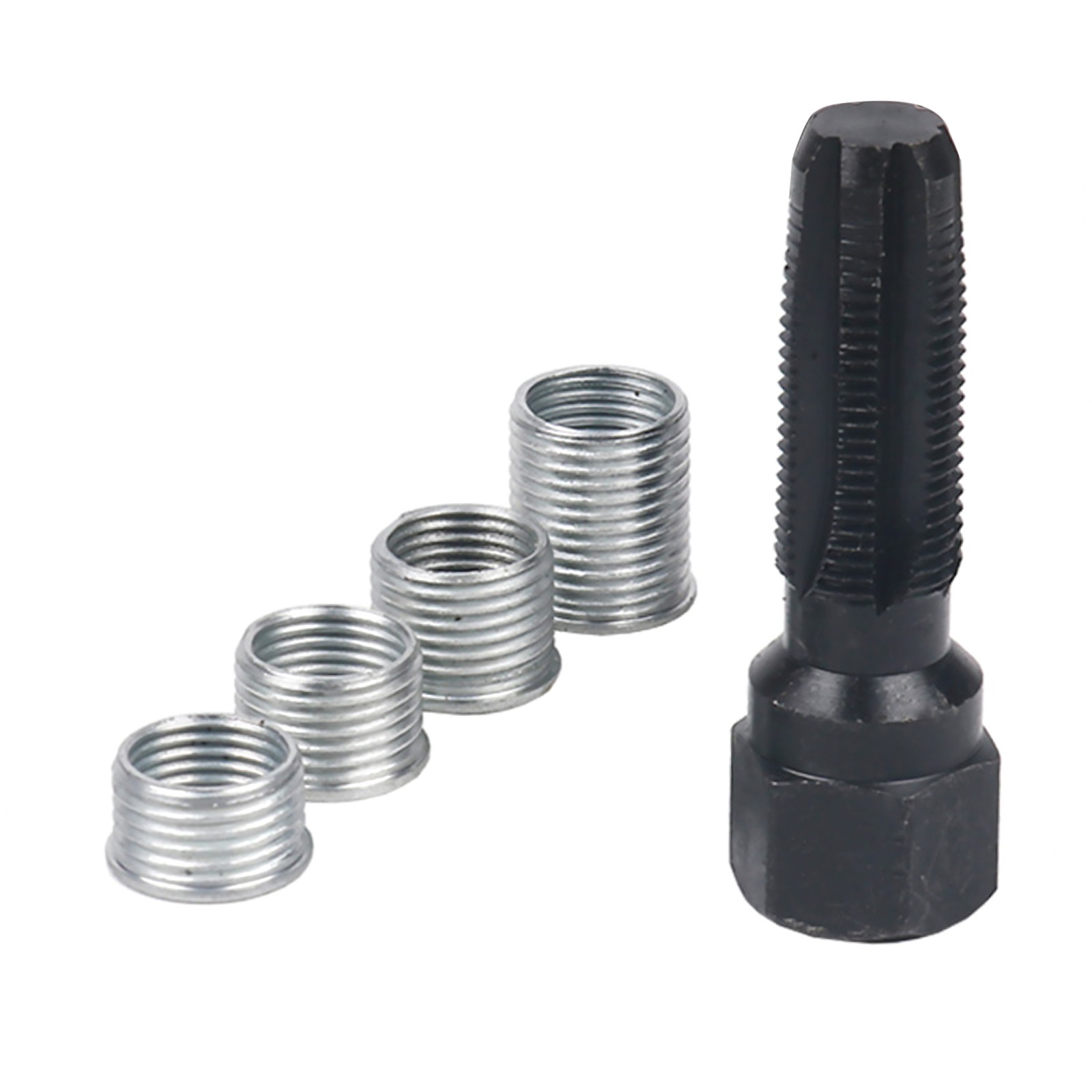M14 x1.25 Spark Plug Rethread Thread Repair Kit Reamer Tap with 4 Inserts E