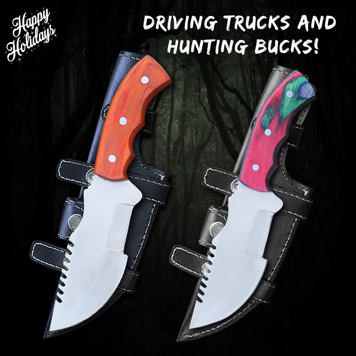 TRACKER® Handmade Stainless Steel 2 Pcs Knife Set, Camping Gift, Hunting knife