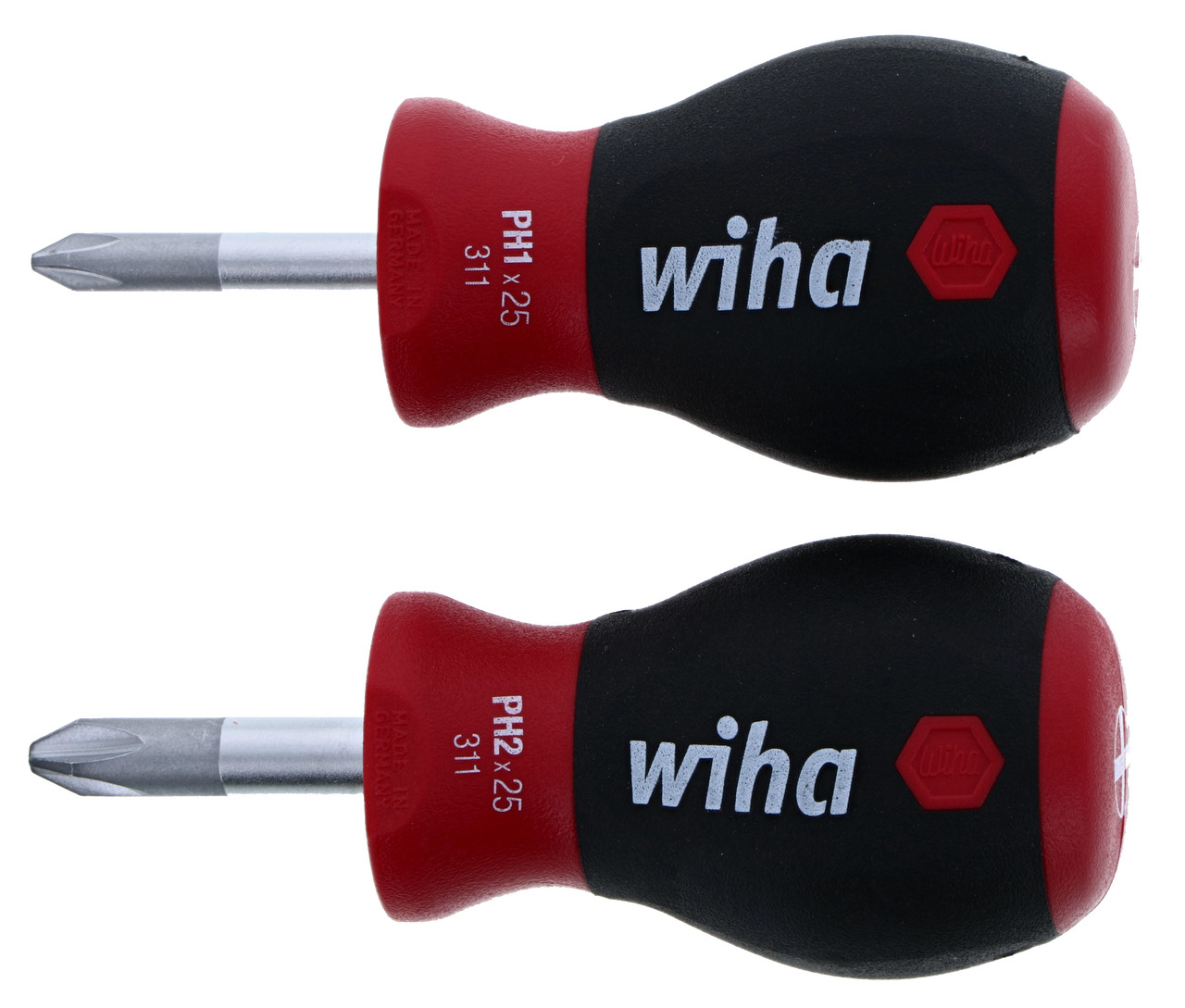 Wiha 31192 2 Piece SoftFinish Stubby Phillips Screwdriver Set
