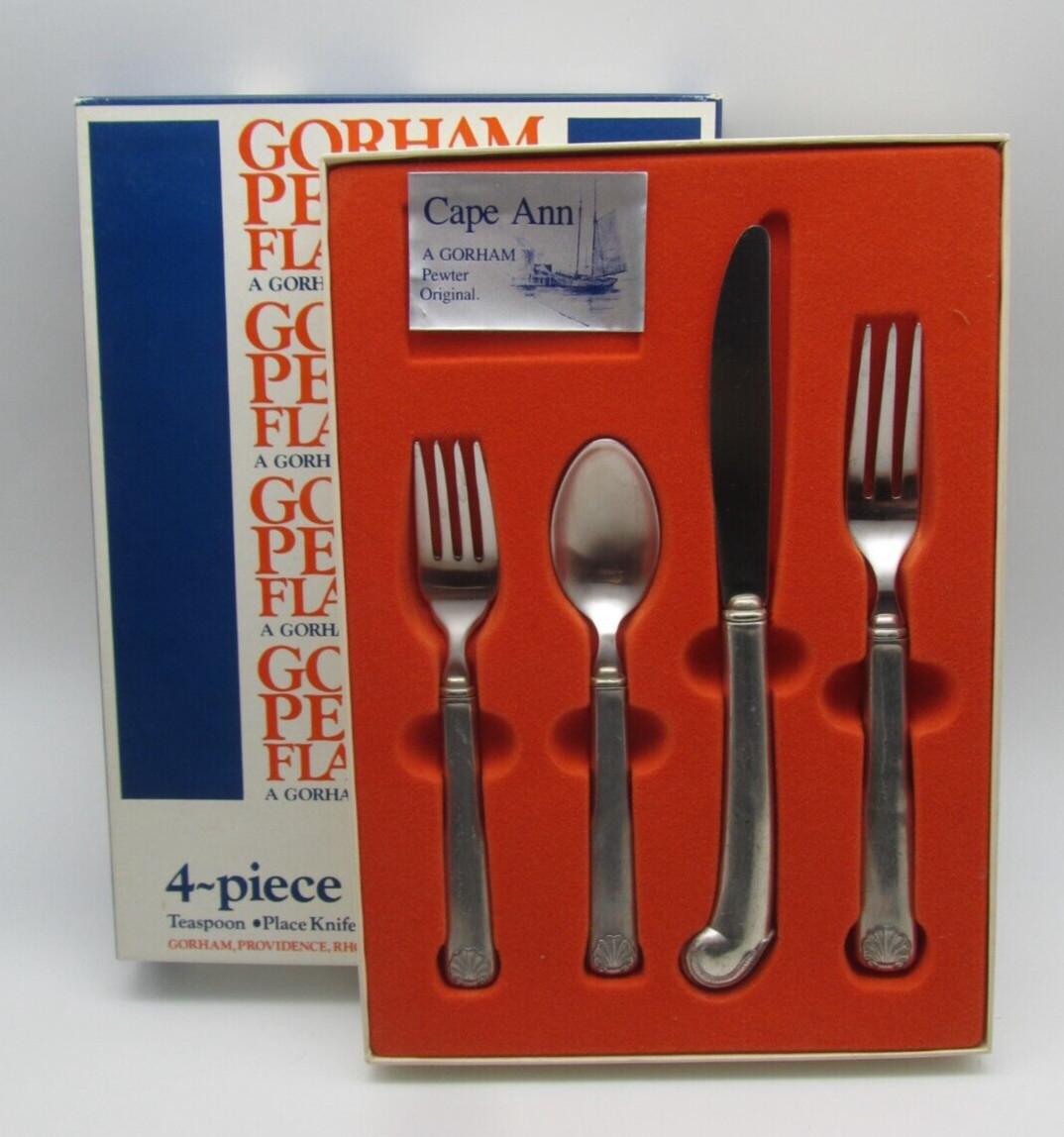 Gorham Pewter Cape Ann 4 Pc Place Setting in Original Box