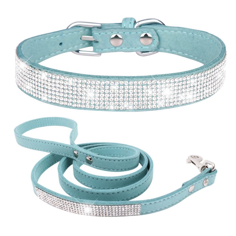 YOUALSON SY30031FD1 XS Dog Collar & Leash Set Bling Rhinestone - XS