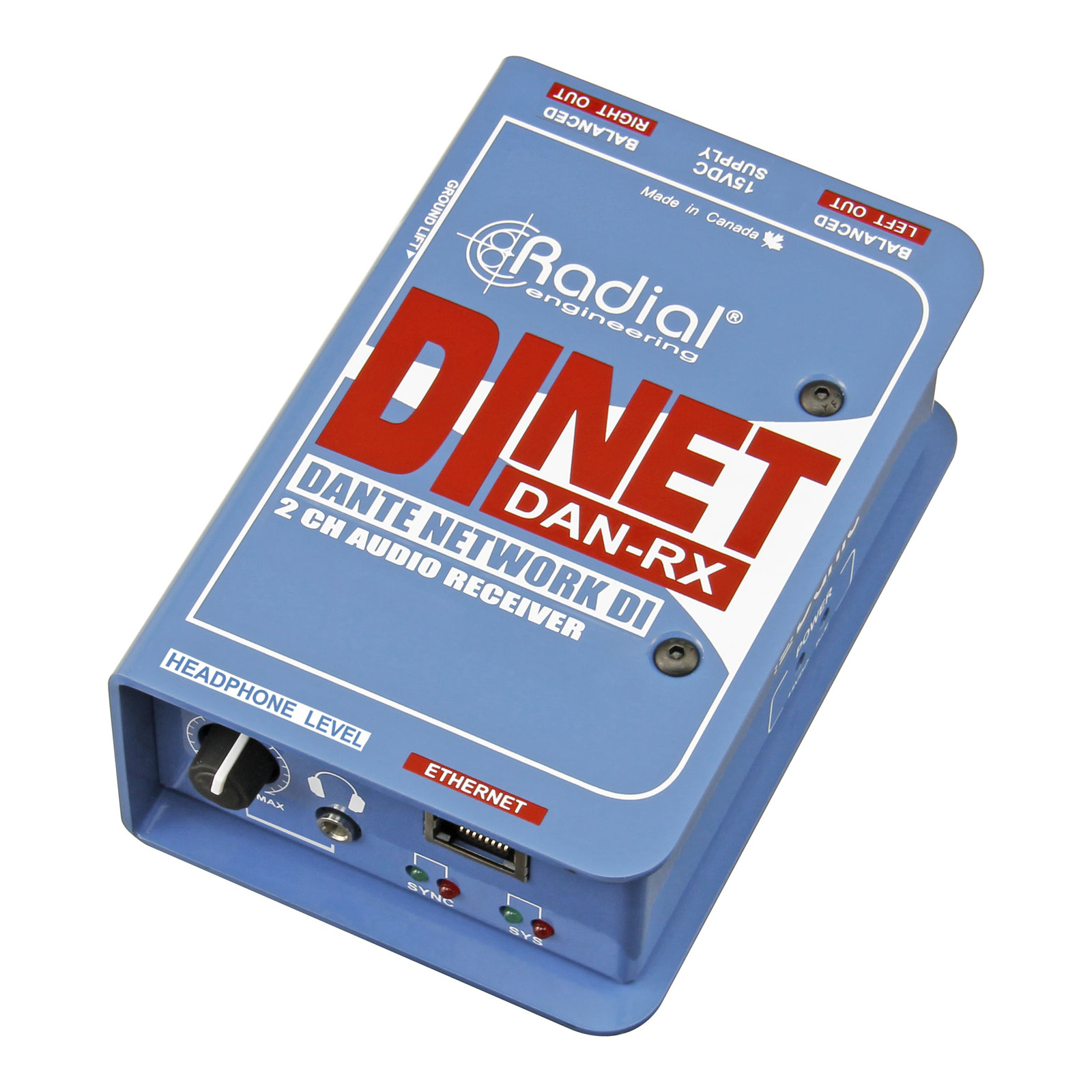 Radial DiNet DAN-RX 2-Channel Dante Network Receiver
